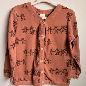 Kate Quinn Kids Terracotta Teddy Bear Button-Up Shirt